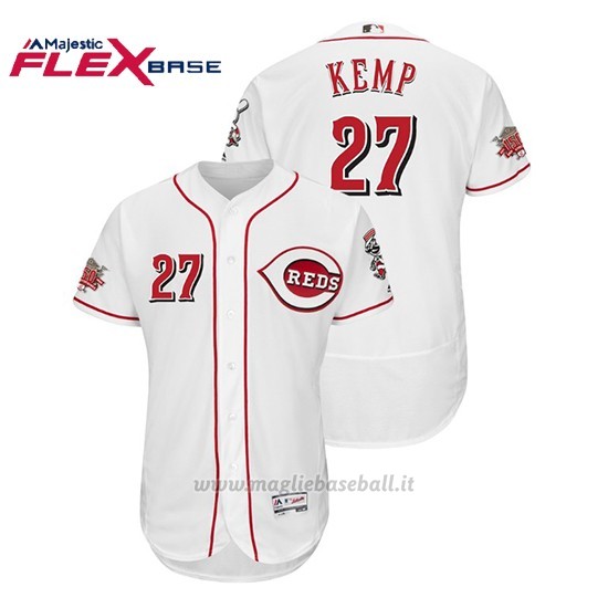 Maglia Baseball Uomo Cincinnati Reds Matt Kemp 150th Aniversario 1ªFlex Base Blanco